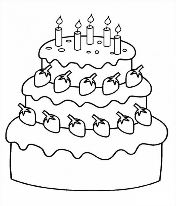 Tải miễn phí 101+ tranh tô màu Bánh kem sinh nhật cho bé