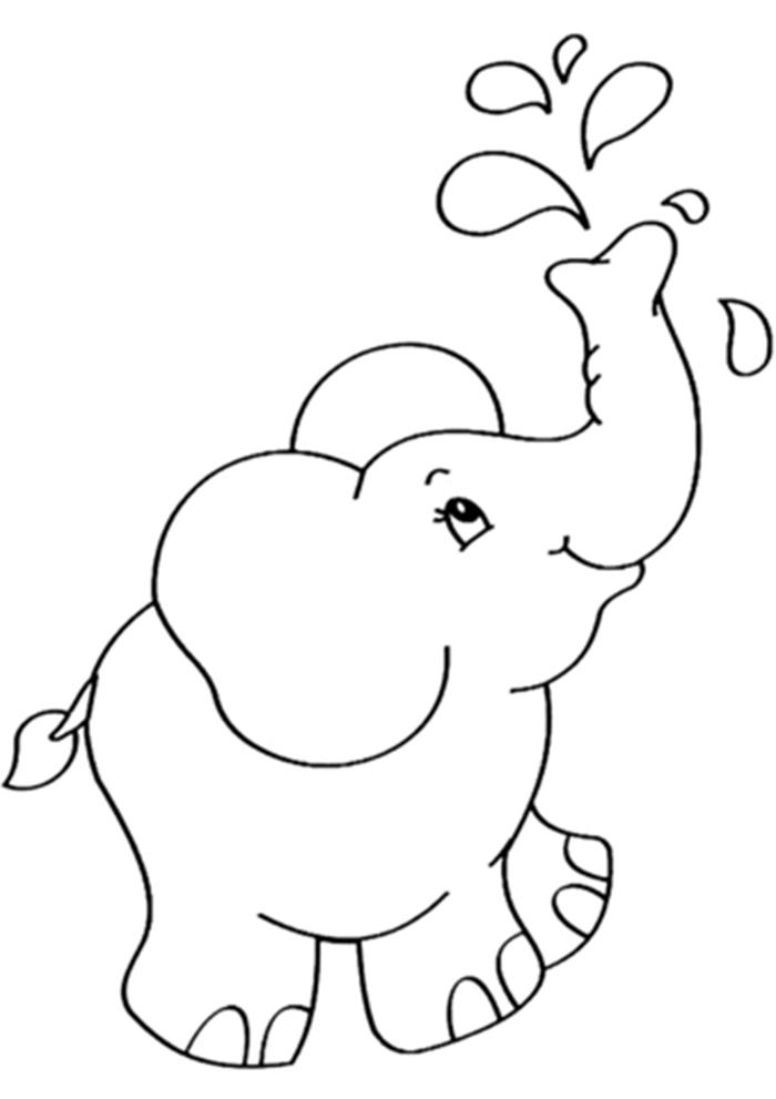 Tranh tô màu con voi đẹp dễ thương dành cho bé yêu