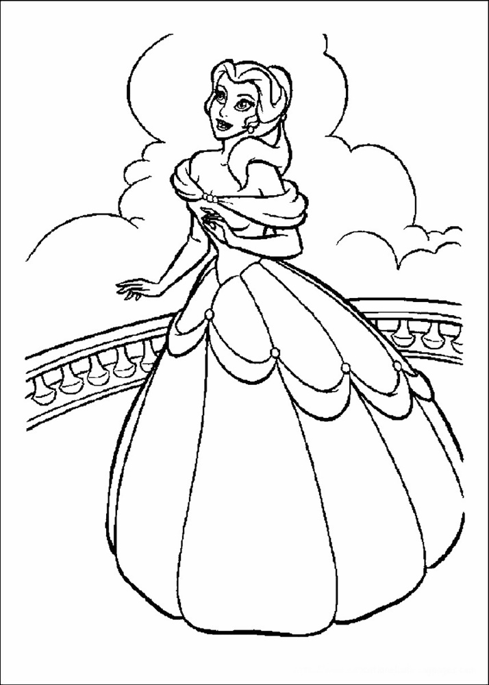 Giadinhsu.com - Tranh tô màu công chúa Belle - Người đẹp và quái vật