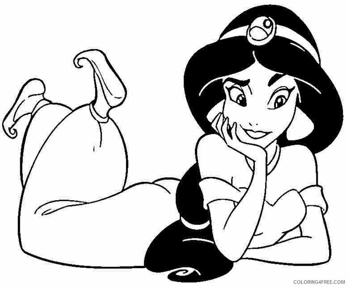 Giadinhsu.com - Tranh tô màu công chúa Jasmine - Aladdin và cây đèn thần