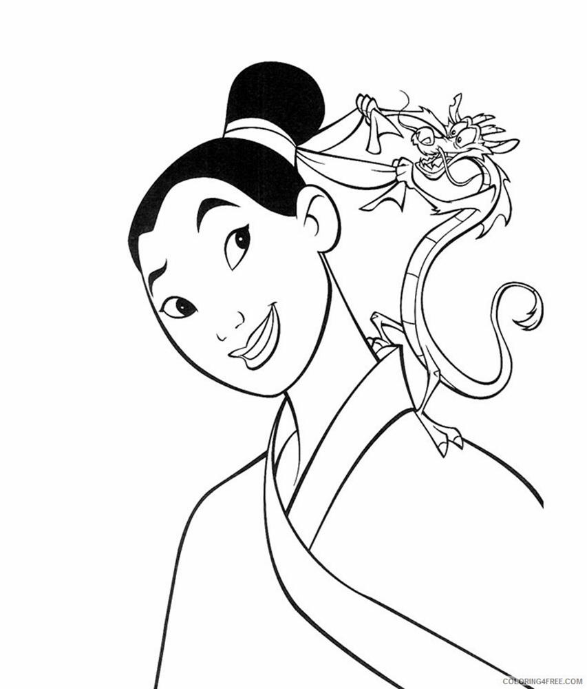 Giadinhsu.com - Tranh tô màu công chúa Mulan - Hoa mộc lan