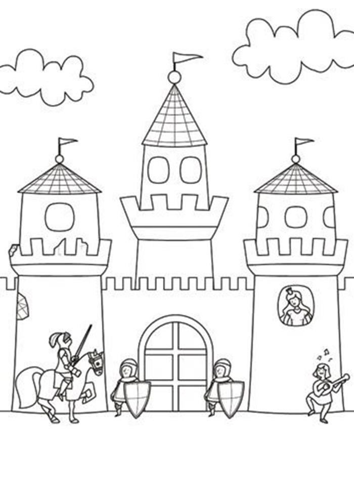Bé tập tô màu sáng tạo bức tranh Lâu đài  MN Thạch Bàn